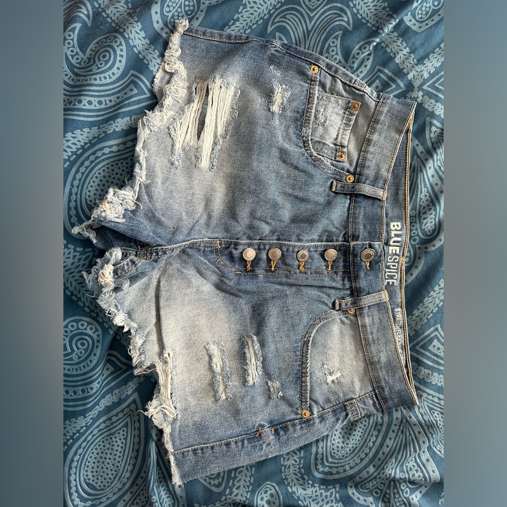 Blue Spice - Women's Distressed Denim Shorts - Size 9